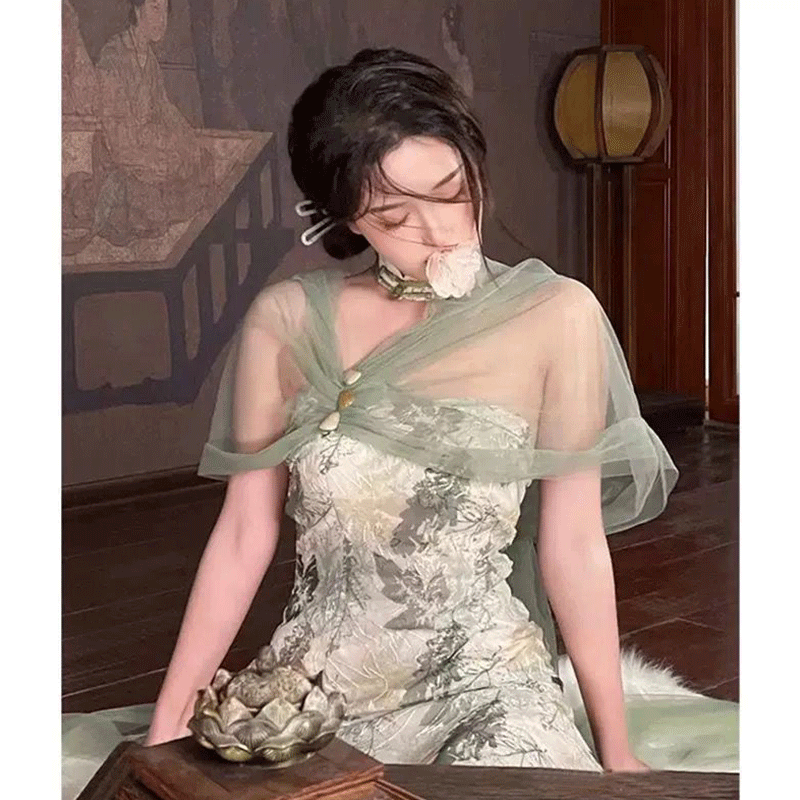 复古旗袍风连衣裙名媛御