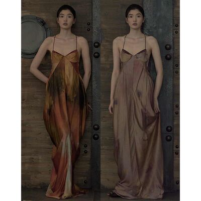 25SS水墨南洋晕染吊带连