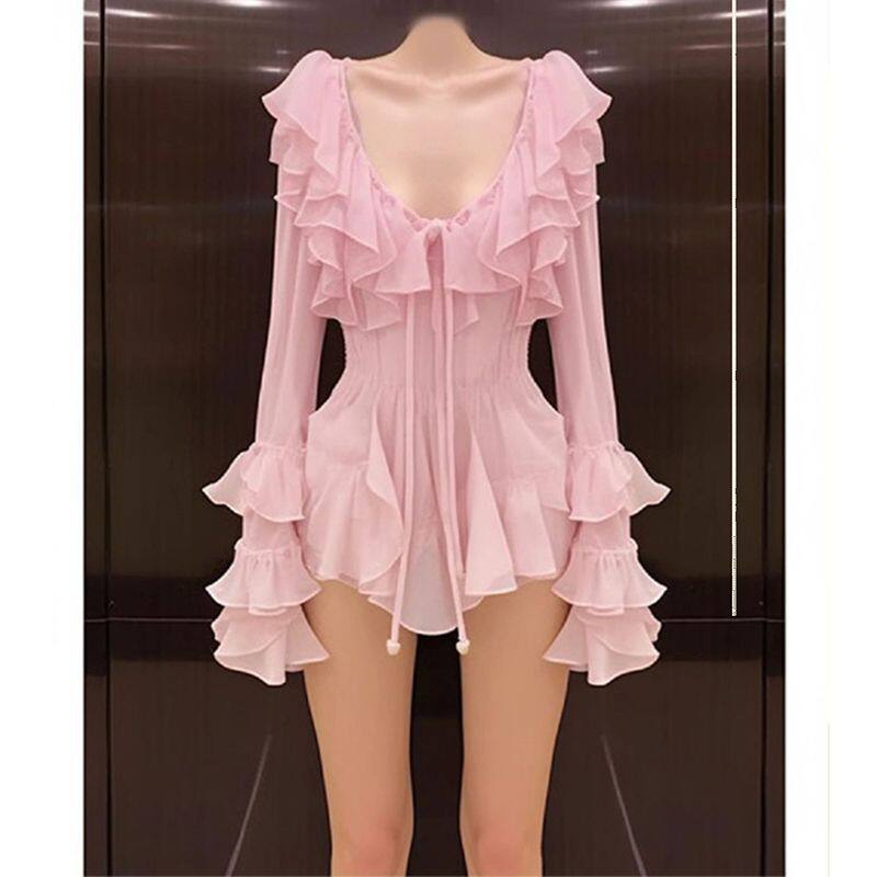 夏装多巴胺小个子高级感穿搭粉色连衣裙气质显身材海边度假裙子女