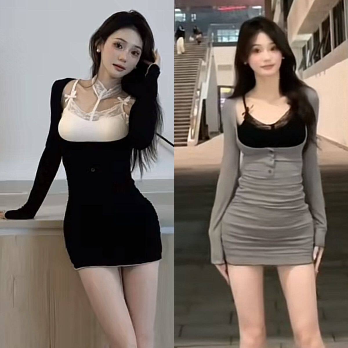 新款性感辣妹时尚拼接假