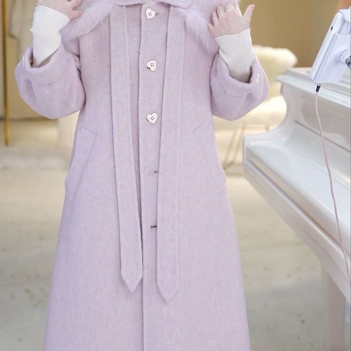 秋冬高级感双面呢大衣子外套2023秋季新款赫本小香风长款气质女装