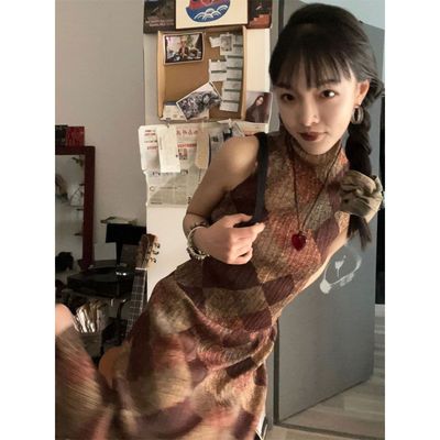 昭和中古菱格印花手工压