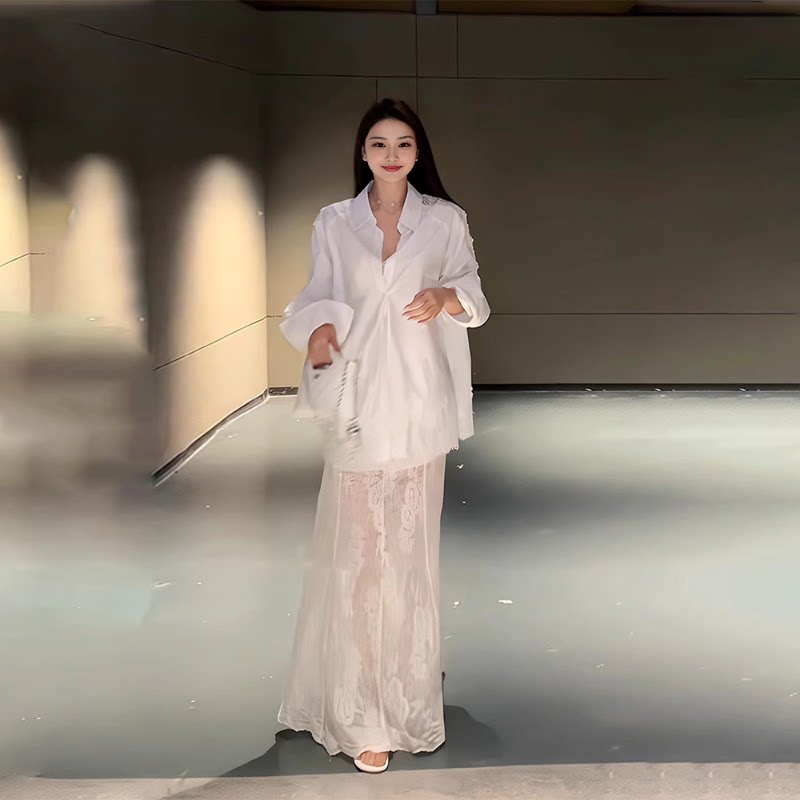 冷淡系气质套装女白色一