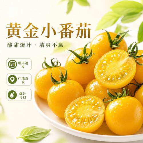 新鲜现摘薄皮黄金圣女果