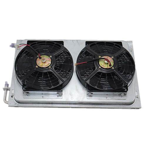 货车空调冷凝器总成12v24v挖掘机汽车改装通用型散热网电子扇风机