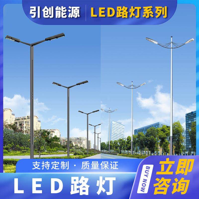 厂家LED城市路灯道路广场6米8米路灯杆全套新农村建设照明灯