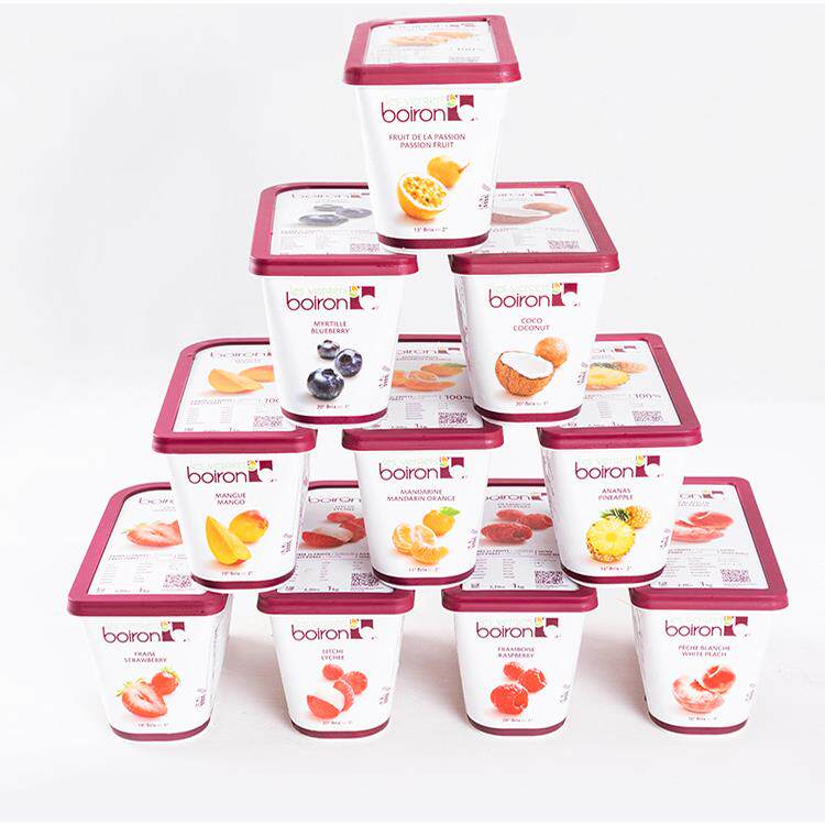 法国Boiron宝茸果茸芒果草莓树莓覆盆子白桃荔枝樱桃果泥巧克1kg