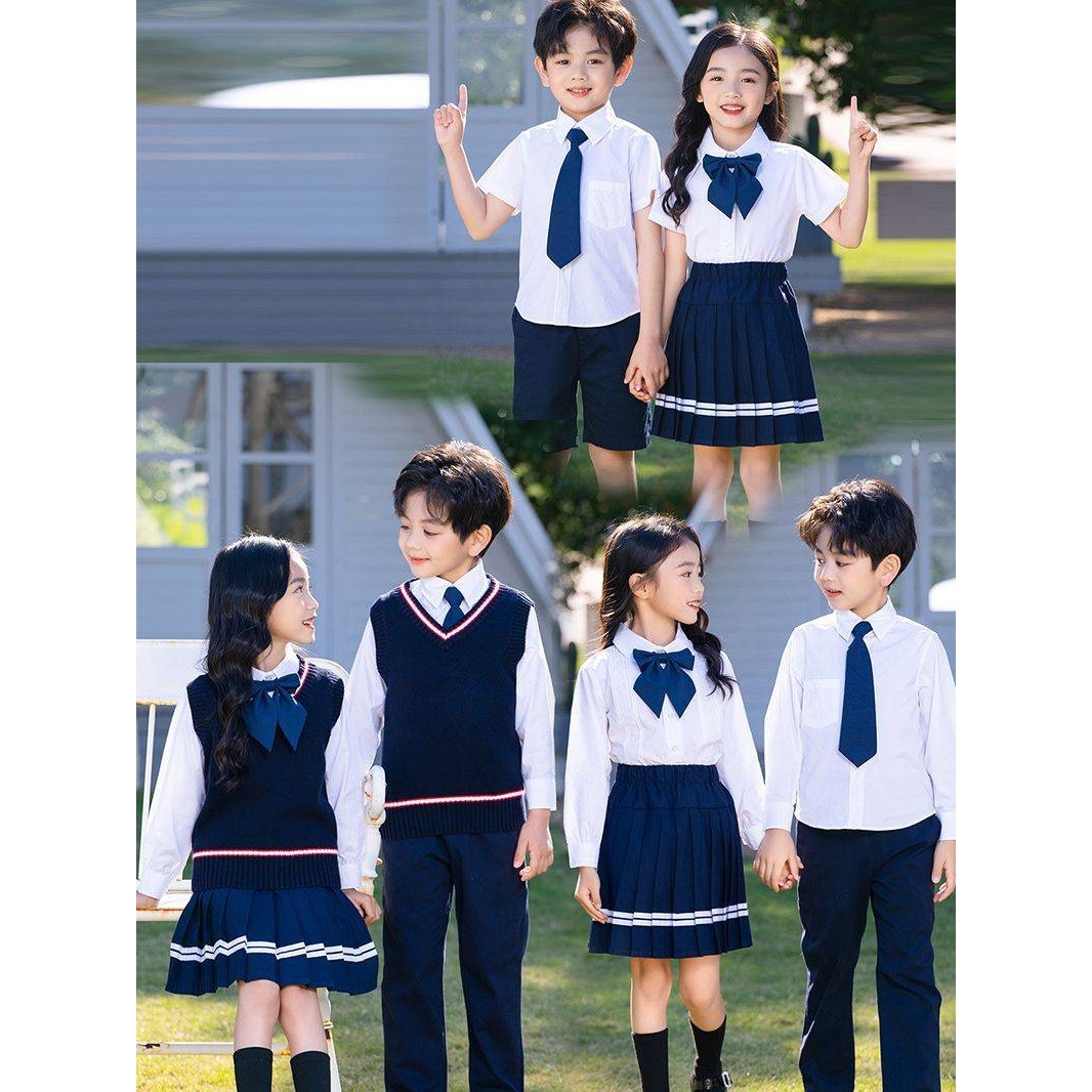 中小学生校服儿童礼服幼儿园服老师服马甲毛衣背心男童衬衣学院风