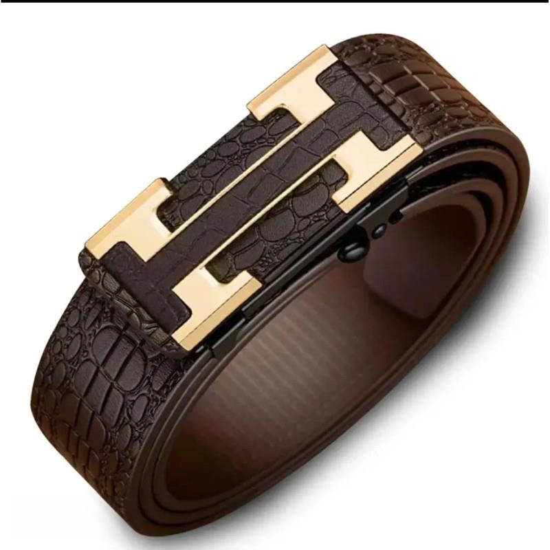 进说时尚款c轻奢品质高级感男士皮带无牙自动扣 皮腰带收纳商务腰