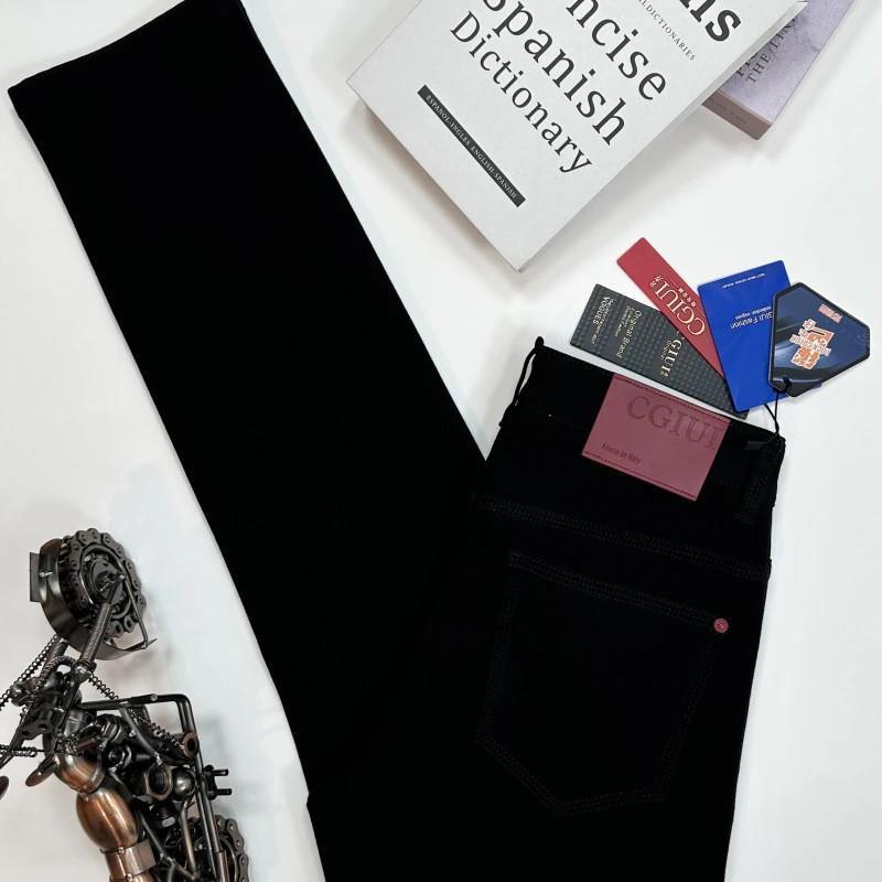 欣歌轻奢w男装美式港风男士秋季A弹力修身利落小直筒极简风牛仔裤