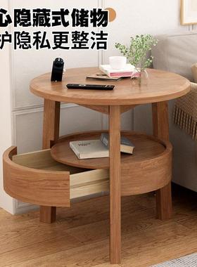 沙发边几实边小子HPF客厅小茶几圆桌床头桌桌边桌柜阳木台小茶桌