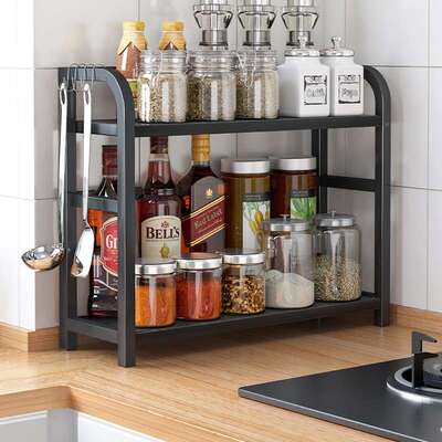厨房油置物架料架台酱瓶调调味品面油盐酱醋佐料收纳架子FHN用品