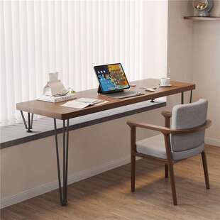 家全实木用ZPA阳台电脑桌生卧室飘学窗双人书桌写字桌约现简代办