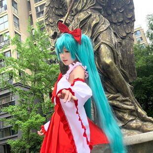 原创新款  初音宅舞巫女服COSPLAY演出服 大码巫女服万圣节表演服