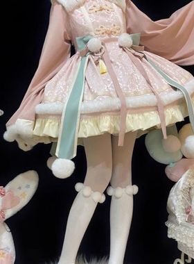 桃夭新年战袍春节洛丽塔Lolita连衣裙中华风加厚可爱长袖op