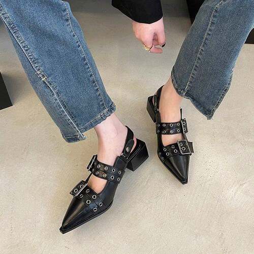 Women's Peyton Double Buckle Slingback Flats with Memory