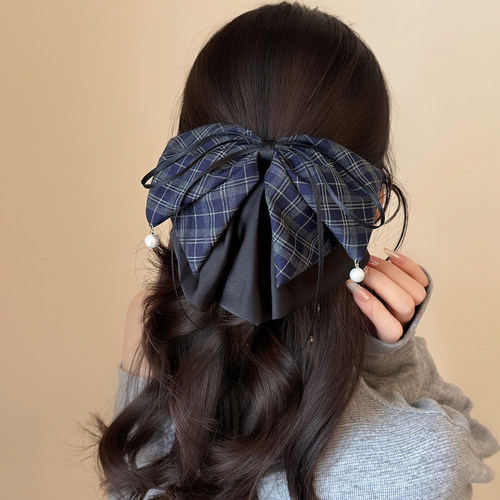 2025新款格纹蝴蝶结发夹