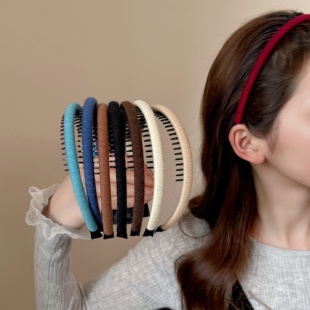 韩式 带齿网红气质压发洗脸头箍 简约复古毛线缠绕细边发箍2025新款