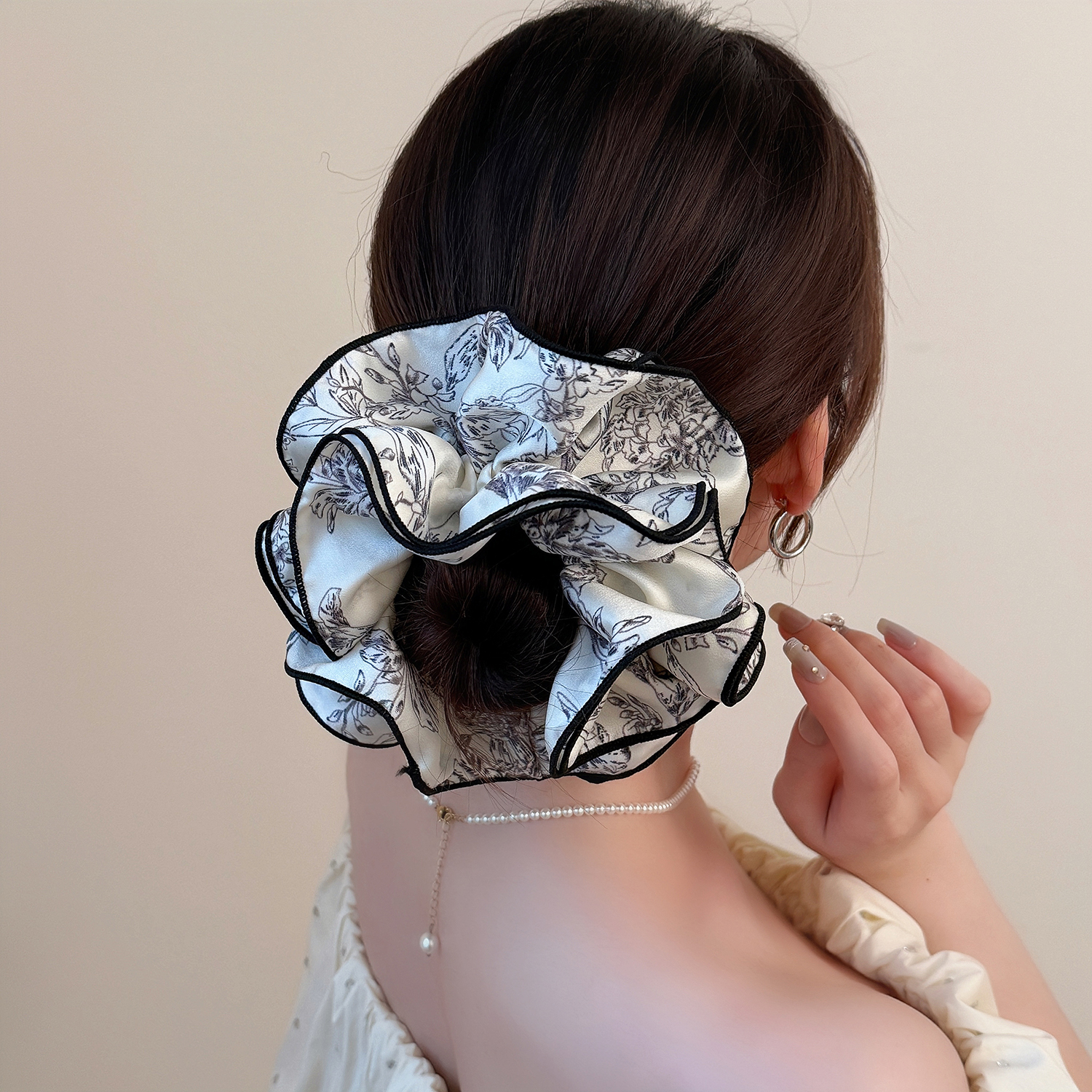 水墨印花四层小蛮腰大肠发圈