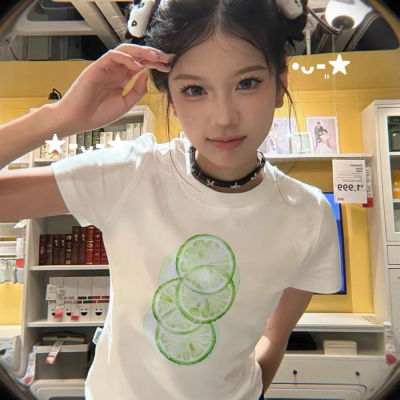 白色正肩短袖t恤女2025新