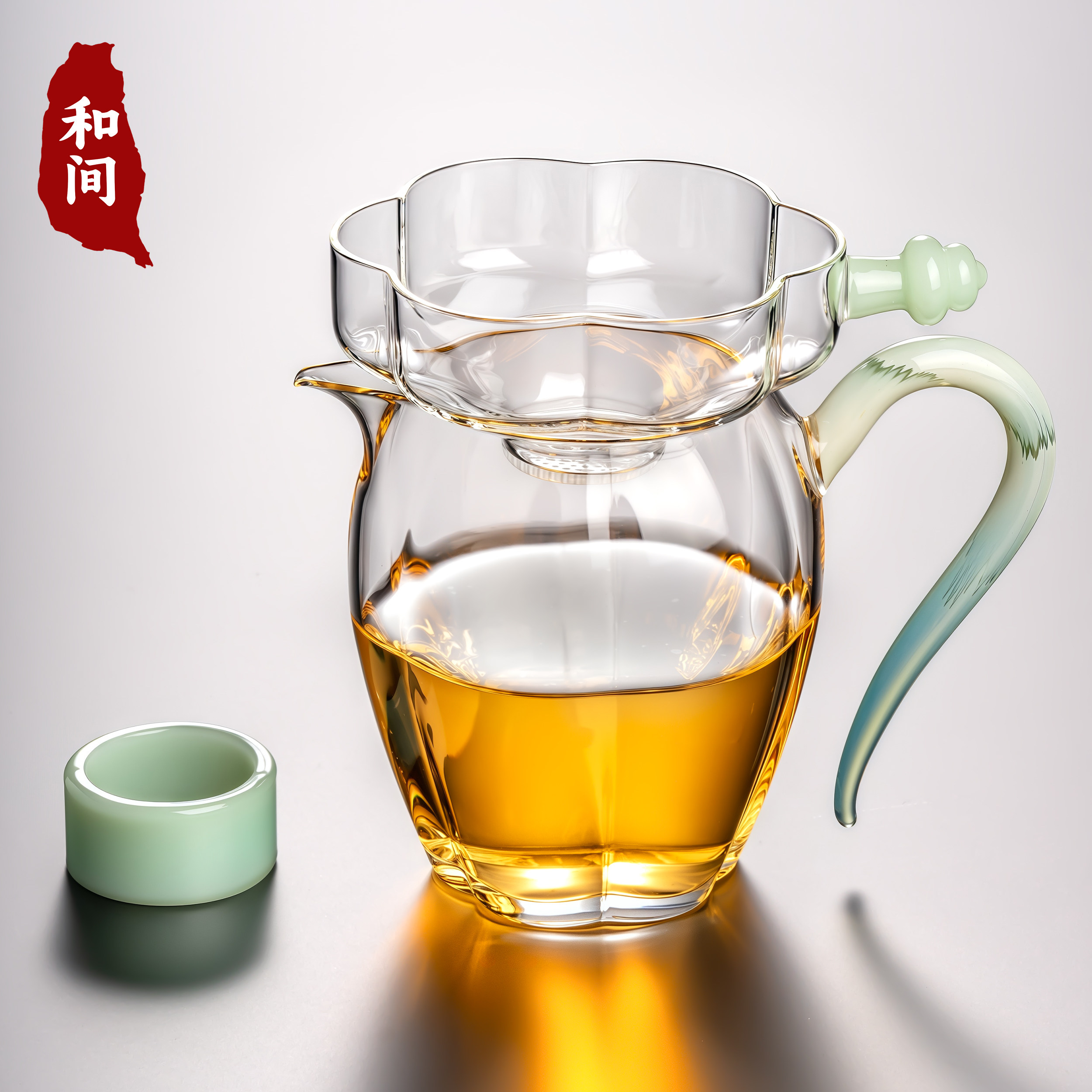 新型加厚高硼硅玻璃公道杯茶漏滤茶器高档茶海分茶器高级感茶具配