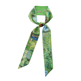 原创梵高人生第一次油画绑包包手柄丝巾飘带领巾腰带发带绑耳机女