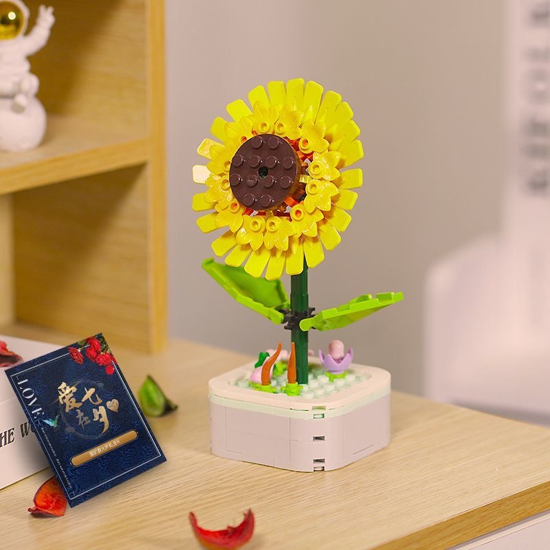 积木花单支花盆栽永生花乐植物