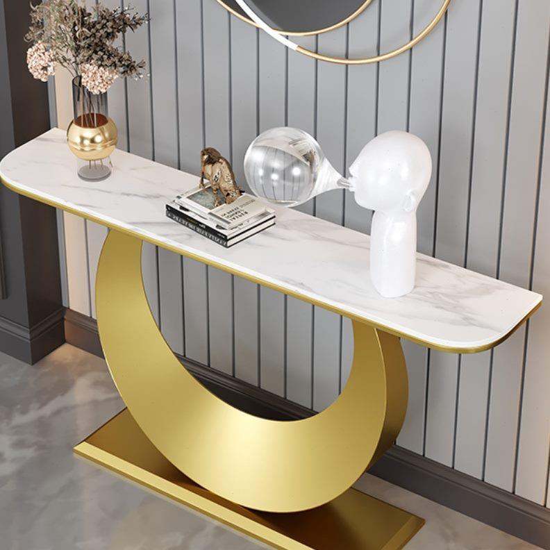 简约玄关桌玄关柜入户轻奢岩板酒店门厅端景台吧台桌墙半圆北欧靠