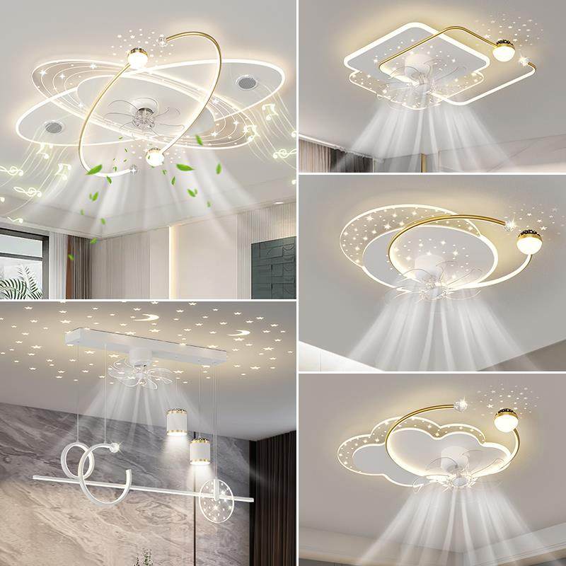 蓝牙音乐客厅吊扇灯2025新款灯具现代简约家用饭厅卧室吸顶吊扇灯