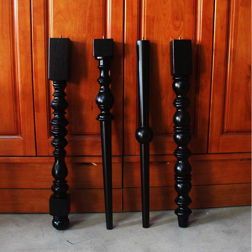 定制实木桌腿餐桌腿书桌腿茶几腿装饰柱梳妆台腿吧台复古腿中欧式