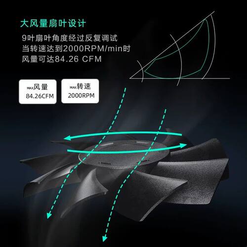 PHANTEKS追风者M25全黑12/14cm温控大风量电脑机箱水冷散热器风扇