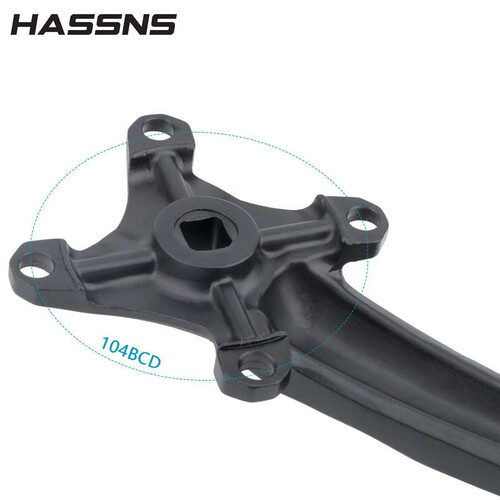 HASSNS XT山地自行车方孔曲柄正负齿104BCD改装单盘牙盘9/10/11速