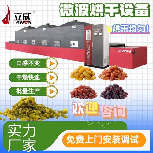 腰果枸杞葡萄干干燥杂粮微波烘焙熟化设备干果脱水机器