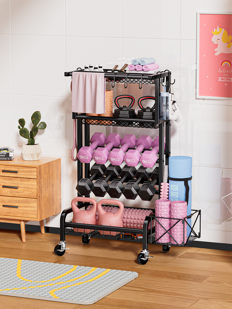 健身器材储物架锅哑铃储物架篮球瑜伽垫储物篮健身器材用品储物篮