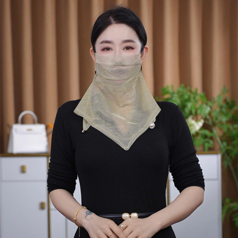 2026夏季磁扣炫彩防晒面纱丝巾