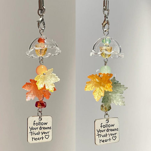 秋天的枫叶风铃手机链挂饰挂件书