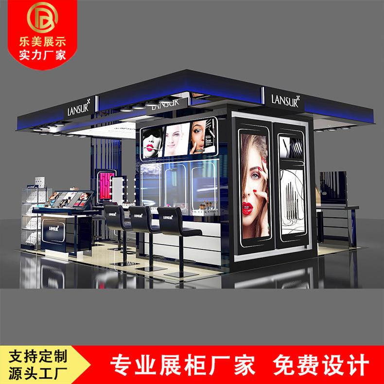 商场高端护肤品化妆品背柜中岛柜整店输出木质烤漆陈列柜