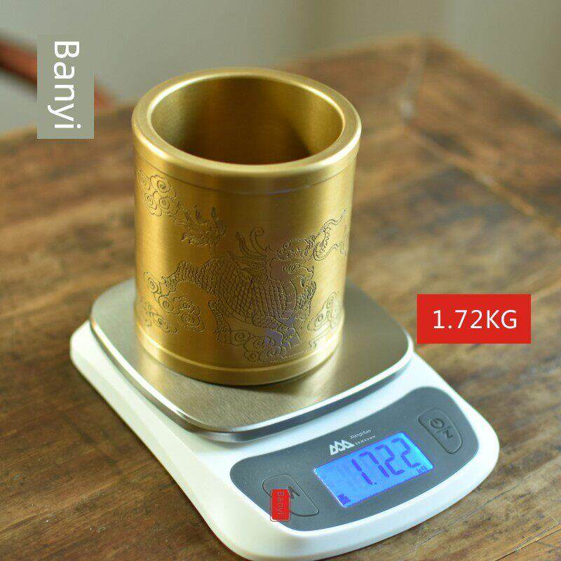 纯铜茶道六君子功夫茶具套装茶道配件铜茶夹茶勺养壶笔杯叉铜笔筒