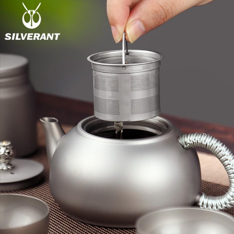 银蚁纯钛西施壶礼品套装高档茶具旅行泡茶功夫钛茶壶家用自带滤网