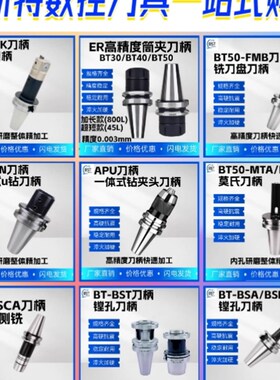 BT50-BSB粗镗刀柄镗刀杆通孔90度肓孔45度镗孔铣床可调抗震刀杆