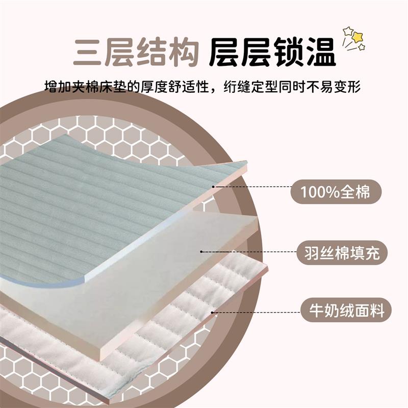 牛奶珊瑚绒毯床垫床盖冬季法兰加绒盖毯榻榻米加厚宿舍被单床褥垫