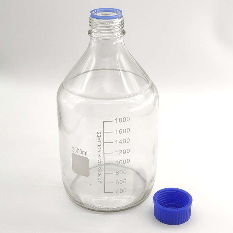 2L蓝盖丝口试剂瓶中性料硼硅玻璃瓶 实验室5升储液大瓶子GL45螺口
