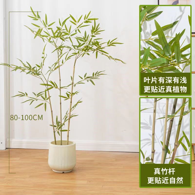 仿真竹子绿植盆栽室内客厅办公室装饰品摆件四季常青好养活植物
