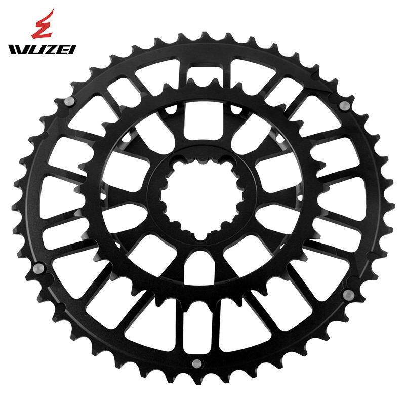 WUZEI公路车GXP盘片铝合金三钉直装式一体双盘46T/30T牙盘片新款