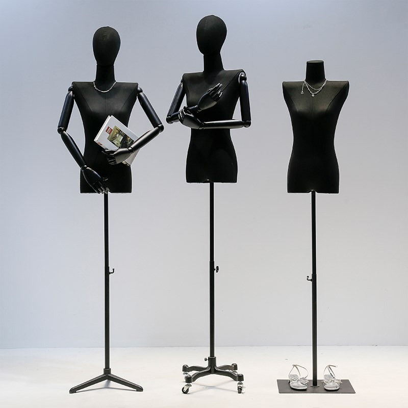 韩版黑色平肩模特道具女服装店橱窗人台人偶直角肩全身模特展示架