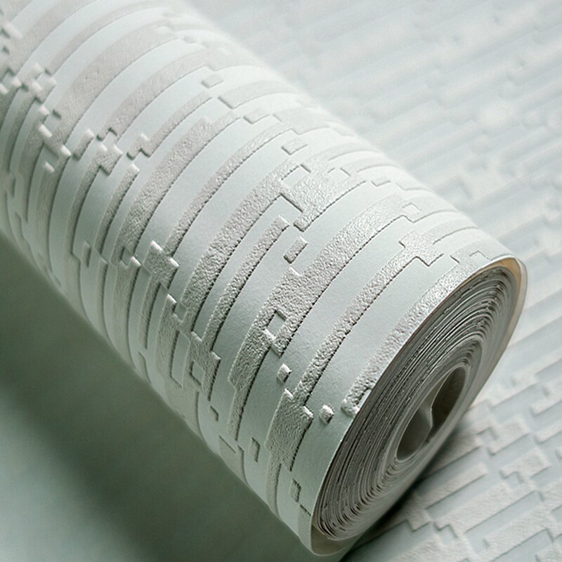 北欧风格纯 素色客厅刷漆墙纸3D立体颗粒家用无纺布白色壁纸ins风