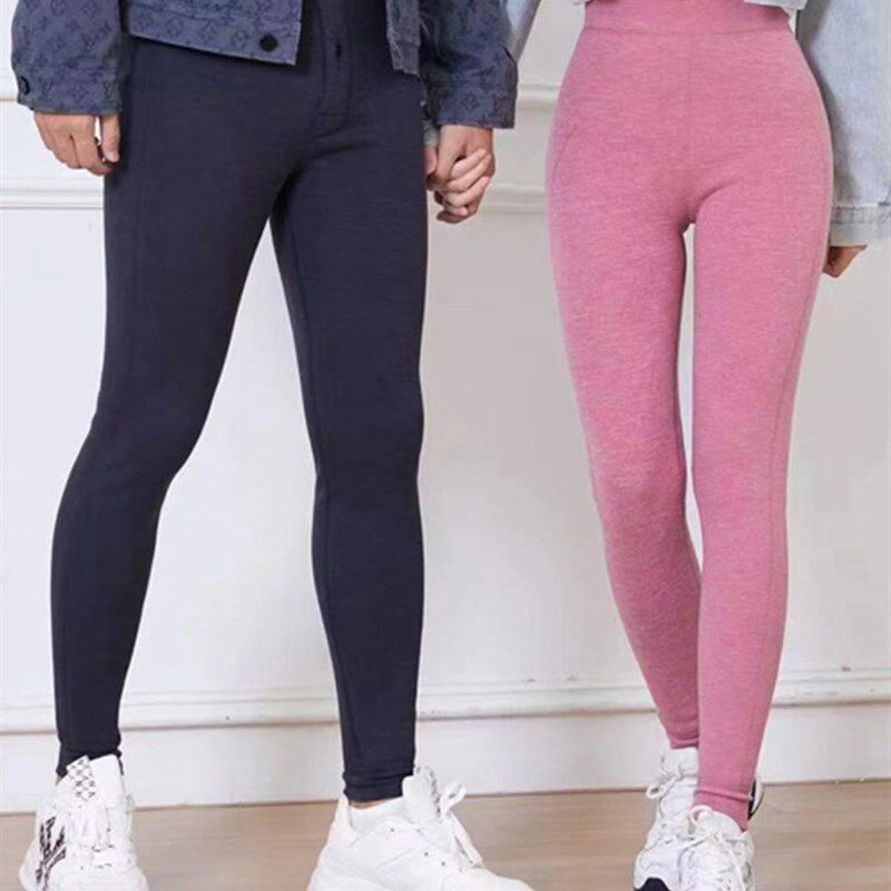 青少年保暖裤加绒加厚男女款校服裤一体绒保暖打底裤贴身内穿百搭