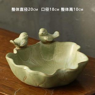 清仓小鸟花器 铜钱草水培花盆水仙花睡莲碗莲无孔水养金钱陶瓷特价