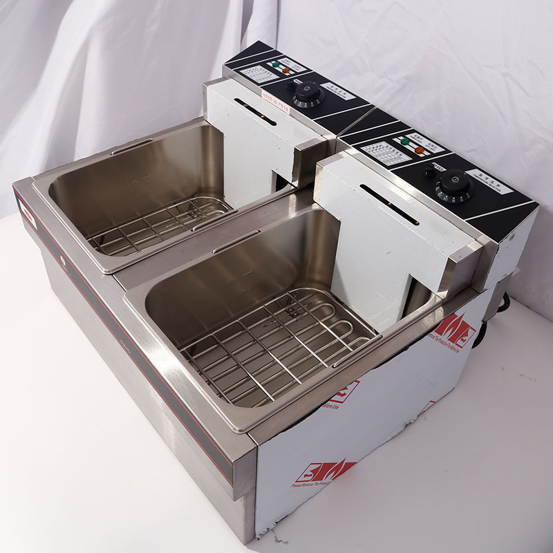 新粤海EF-904电炸炉商用双缸粤海903油炸锅炸薯条炸串油条电炸锅