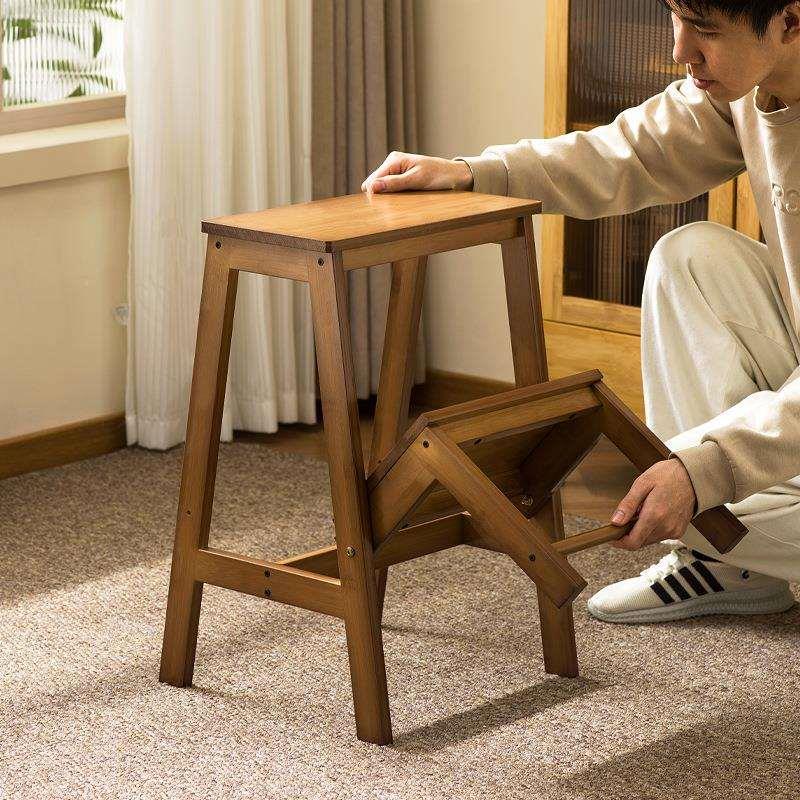 实木梯凳两用可折叠两步梯子家用多功能梯子凳爬梯凳登高稳步梯凳